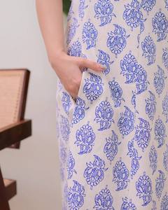 Salwar Kameez de Moda, Tradicional y Elegante, Azul, en Faux Georgette, con Motivos Étnicos, Borlas, Largo hasta la Rodilla, de Secado Rápido, para Mujer, para Fiestas, Todas las Tallas - Product Image 2