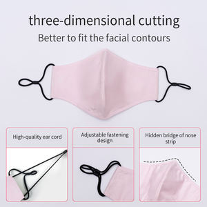 Mascarilla de Algodón Reutilizable <span class=keywords><strong>con</strong></span> Logotipo Personalizado Promocional Transpirable de Color Rosa al por Mayor a Bajo Precio, Mascarilla Facial de Algodón de Color Sólido, Estilo Moderno - Product Image 5