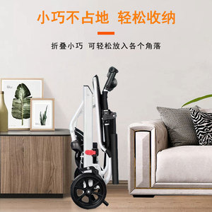 Fauteuil roulant portable léger pliable manuel pour personnes âgées avec sac de rangement et ceinture de sécurité - Product Image 4