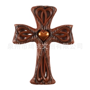 Ornement mural en bois imitation Qi Hang avec motif de cœur rouge pour la décoration du salon - Product Image 4