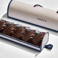 Boîtes en papier personnalisées pour barres chocolatées, macarons, biscuits, avec tiroir coulissant, emballage de luxe pour chocolats et bonbons, boîte cadeau avec poignée