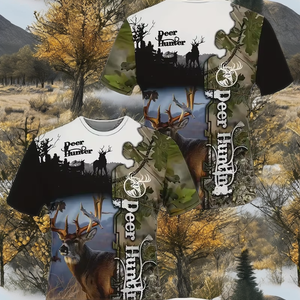 DEER HUNTER 3D Printed Casual T-Shirt Men <b>Pattern</b> Comfy Breathable Sublimation Loose Custom Clothing Spring Summer 180 Grams - Product Image 2
