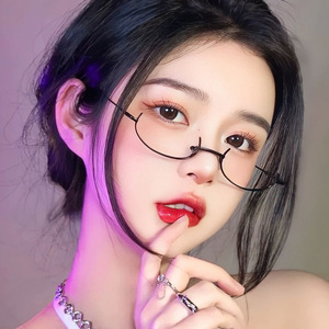 แว่นตาขอบต่ำมานยูสำหรับผู้หญิง สไตล์ญี่ปุ่น ซอฟท์เกิร์ล ไร้กรอบ กรอบแว่นตาโลหะตกแต่งสไตล์อนิเมะ T53 - Product Image 3