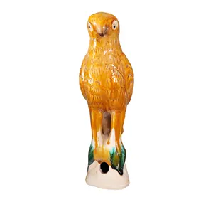 Tang Sancai Parrot Statue Animal Decoration Ceramic Antique Business Gift Living Room Hotel Interior Decoration