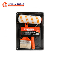 Kit professionnel de 3 rouleaux à peinture de 9 pouces avec bac et pinceau pour la peinture murale, idéal pour la construction commerciale et la rénovation intérieure