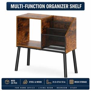 Retro Style Two-Layer Standing Type Wood Durable Large Capacity Vinyl <strong>Record</strong> Storage <strong>Cabinet</strong> for Home Living Room Decor Use - Product Image 1