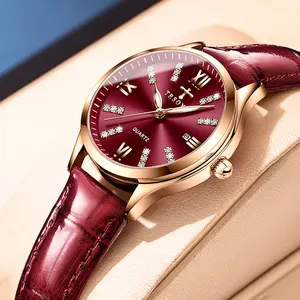 Relojes de cuarzo luminosos OEM para mujer, reloj de pulsera con fecha de marca de lujo para mujer, reloj automático con logotipo personalizado
