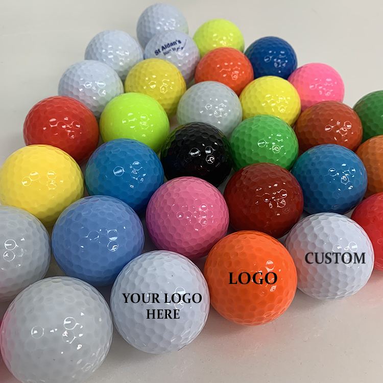 Bola de golfe LED personalizada de alta qualidade com logotipo personalizado durável, bola de golfe profissional personalizada de alta qualidade por atacado de 2/3/4 camadas