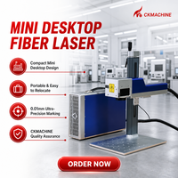 CKMACHINE Mini machine de marquage, gravure et découpe laser à fibre portable de bureau CNC 20 30 Watt refroidie par air pour métal, plastique et bijoux