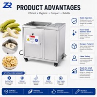 Kleine industriële mini-bananenschil-verwijderaar, -schiller en -snijder, machine voor het maken van gepelde chips