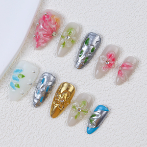 Venta al por Mayor <span class=keywords><strong>de</strong></span> 10 <span class=keywords><strong>Uñas</strong></span> Postizas Acrílicas Pintadas a Mano, Diseño Personalizado <span class=keywords><strong>de</strong></span> Lujo, Hechas a Mano - Product Image 2