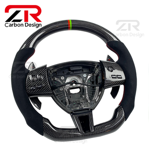 Volante de Fibra de Carbono Personalizado para <span class=keywords><strong>Jaguar</strong></span> XKR, Volante de Cuero con Levas para XF, XE, XJ, X-Type, F-Type, XK, XKR-S Coupé - Product Image 3