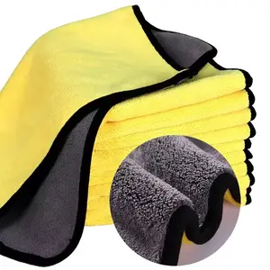 400 500 600 800 1200 1600 GSM Coral Fleece Dual Side Plush Microfiber Car Wash Towel For Auto Detailing Drying Cleaning Cloth