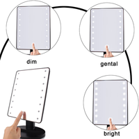 Espejo de Maquillaje Portátil con Pantalla Táctil LED Personalizada, Lámpara de Mesa con Espejo Cosmético