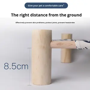 Modernes Plüsch-Holz-Katzen- und Hundebett Rechteckiges Nest Bodenfreies Ganzjahres-Bett - Product Image 4