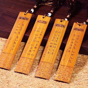 High Quality Bamboo Wood <b>Bookmark</b> Custom Logo Carved Engraving DIY Wood Crafts - Product Image 4