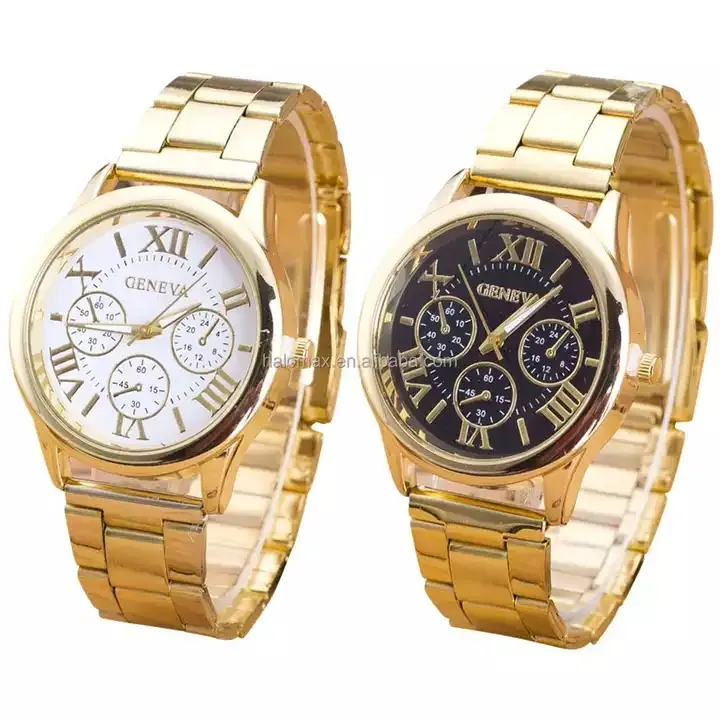 Trend Wholesale Quartz Watches Gold Plated Stainless Steel Casual Design Business Glass For Men Jewelry Valentine's Day gift