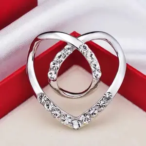 Fashion Scarf Ring Buckle Scarf Clip Triple Slide Crystal Pearl Scarf Clips  Clasp For Women Lady - Silver