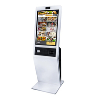 Kiosco de Pedidos y Pagos de 32 Pulgadas con Pago por QR, Compatible con GCash/GrabPay, Pantalla Táctil Capacitiva de 10 Puntos, Compacto para Cafeterías
