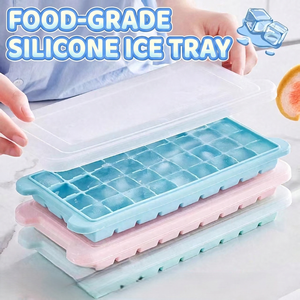 Bac à glaçons en silicone 24/36 compartiments avec couvercle, moule à glaçons de qualité alimentaire à poussoir pour congélateur, cuisine, bar et fêtes - Product Image 5