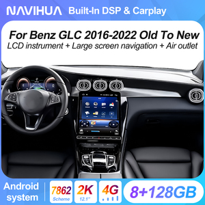 วิทยุติดรถยนต์ NaviHua รุ่นใหม่ อัปเกรด 12.1 นิ้ว รองรับ Android Auto และ CarPlay พร้อมจอ LCD และช่องแอร์แบบ Turbine สำหรับรถเบนซ์ GLC X253 ปี 2016-2022 - Product Image 5