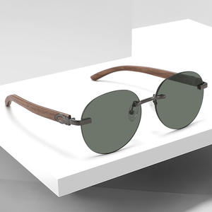 แว่นกันแดดไร้กรอบสำหรับทุกเพศ เลนส์พีซีสีดำ ป้องกันรังสียูวี 400 สำหรับกันแดดและแฟชั่นการเดินทาง - Product Image 5