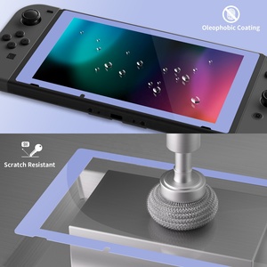 EXtremeRate Colorful Border 9H HD Super Touch Protective Cover Film Tempered Glass Screen Protector for Nintendo Switch Console - Product Image 1