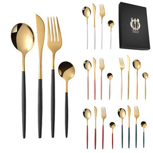 Juegos de Cubiertos Dorados de acero inoxidable, Cubiertos Dorados, tenedor y cuchara - Product Image 1