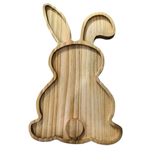 Wooden Rabbit <b>Tray</b> For Dessert Fruit Coffee Serving Hotel Use - Product Image 5