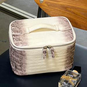 Borsa Cosmetica in <span class=keywords><strong>Pelle</strong></span> di Lusso all'Ingrosso, Elegante Pochette in <span class=keywords><strong>Vera</strong></span> <span class=keywords><strong>Pelle</strong></span> per Trucchi, Organizer per Cosmetici da Donna con Logo Personalizzato - Product Image 3