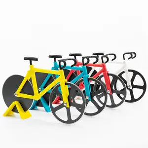 Велосипед с пластиковой ручкой для пиццы, фрезер из нержавеющей стали для пиццы, велосипедное колесо с защитным лезвием