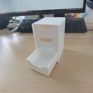 Boîte de rangement carrée moderne en plastique, miroir de bureau peu encombrant, armoire multifonctionnelle pliable pour cosmétiques et bijoux - Product Image 3