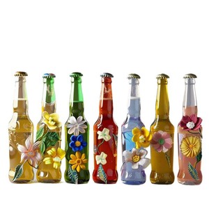 Custom Beer Festival <b>Mini</b> Glass <b>Bottles</b> Handmade Rustic Decorative Tabletop Vase Event Celebration Decor - Product Image 5