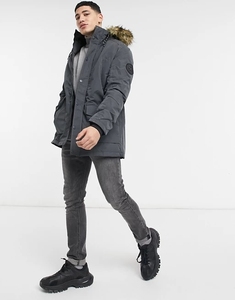 Venta al por mayor Canadá Estilo Parka Faux Fur Hood Hombres Chaqueta de plumón de ganso Grueso al aire libre Abrigo de invierno para hombre - Product Image 3