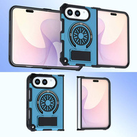 Coque antichoc avec protection anti-chute, rose, noir, orange, bleu, rouge, avec anneau magnétique, rabat et découpe pour double caméra, coque blindée