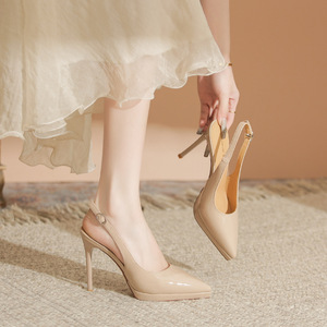 Zapatos de Tacón Alto para Mujer 1086B, Diseño Slingback, Punta en Pico, Tacón de Aguja, Color Sólido, Decoración con Hebilla, Tendencia de Moda - Product Image 4