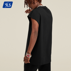 YLS1220 Uniesx 305 grammes coton débardeur athlétique sur la taille bord brut poids lourd personnalisé graphique hommes <span class=keywords><strong>gilet</strong></span> sans manches - Product Image 2