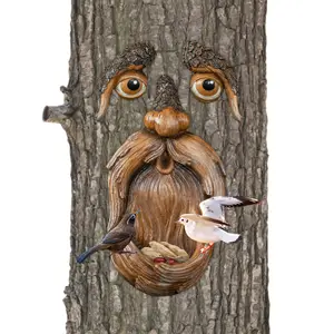 Halloween Easter Garden Creative Props tree Hugger Yard Art Garden Decoration Unique Bird Feeders Tree Faces Decor