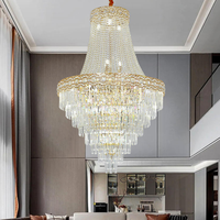 Lustre PM de luxe léger pour villa, bâtiment duplex ajouré, hall de cristal, escalier en colimaçon, salon post-moderne, hall d'hôtel