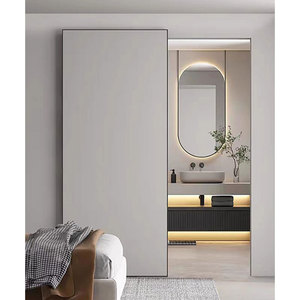 Sistema Completo de Puertas Ocultas Deslizantes Macizas con Acabado de Espejo o Pintura para Sala de Estar con Riel de Aluminio Oculto Tipo Ghost - Product Image 5