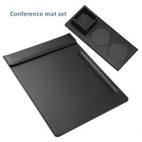 Carpeta Magnética A4 de Cuero PU con Clip, Bloc de Notas, Impresión UV con Bronceado, Menús de Hotel, Reuniones de Negocios SKU-F-1653