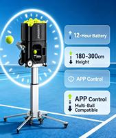 Lanceur automatique de balles de tennis, machine d'entraînement de tennis contrôlée par application, compatible multisports, autonomie de 12 heures
