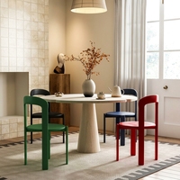 Chaise de salle à manger empilable, stable, portable, en bois de hêtre gris moderne, en contreplaqué, rouge, imperméable, pour la maison et l'hôtel