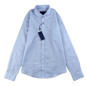 <span class=keywords><strong>Camicia</strong></span> in Lino Best-seller <span class=keywords><strong>con</strong></span> Logo Cavallo Ricamato per Uomo e Donna, Ideale per Coppie - Product Image 6
