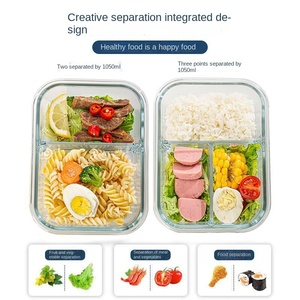 حاويات تخزين طعام مقاومة للحرارة العالية حاويات طعام زجاجية بيئة-حاويات إعداد العمل - Product Image 4