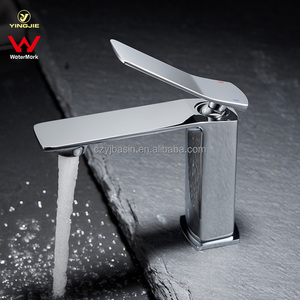 Robinet de lavabo en laiton YINGJIE WaterMark, mitigeur monocommande chaud/froid, finition chromée, noir, gris anthracite - Product Image 1