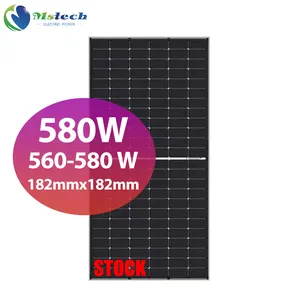 Mstech太阳能N型Pannelli fotovoltici双面玻璃560-580w低价中国批发太阳能单板鹿特丹