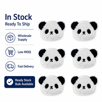 Parches de chenilla de panda lindos listos para enviar, insignias de animales kawaii al por mayor en stock, apliques termoadhesivos de oso blanco y negro para bolsos