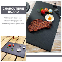 Assiettes de restaurant en ardoise naturelle de style classique en gros, assiettes à dîner, planches à fromage en ardoise, sets de table en pierre noire