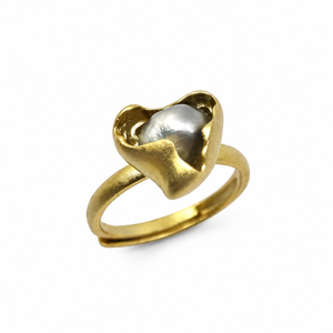 Juego de Joyería UM de Plata 925 con Grabado Dorado y Perlas Naturales (Aretes+Colgante+Anillo) para Celebraciones Unisex - Product Image 3